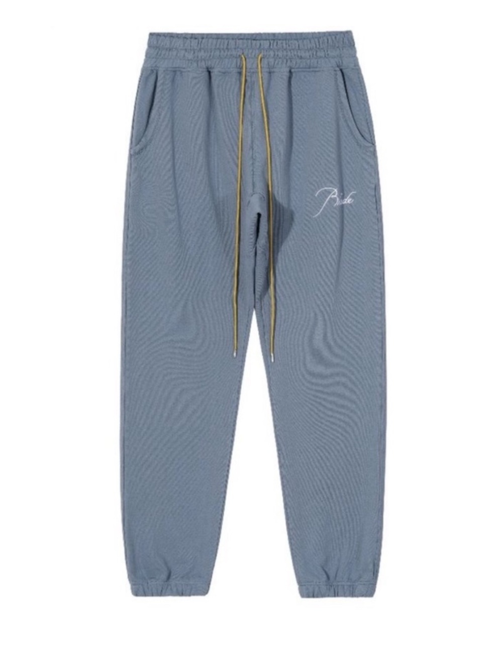 RHUDE MEN’s size m sweatpants joggers pants blue tapered logo embroidered